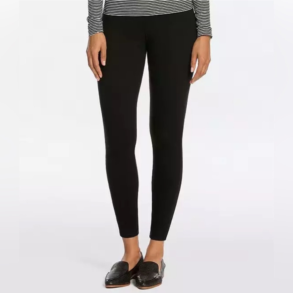 Spanx Jean-ish Ankle Leggings Size Med Black Pull On Pants